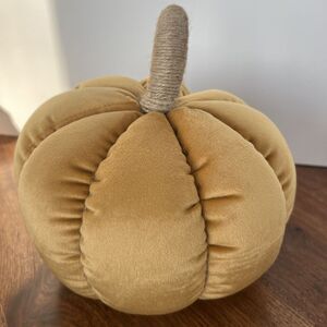Way to Celebrate 6"‎ x 9" Yellow/orange Velvet Pumpkin Shaped Decorative Pillow